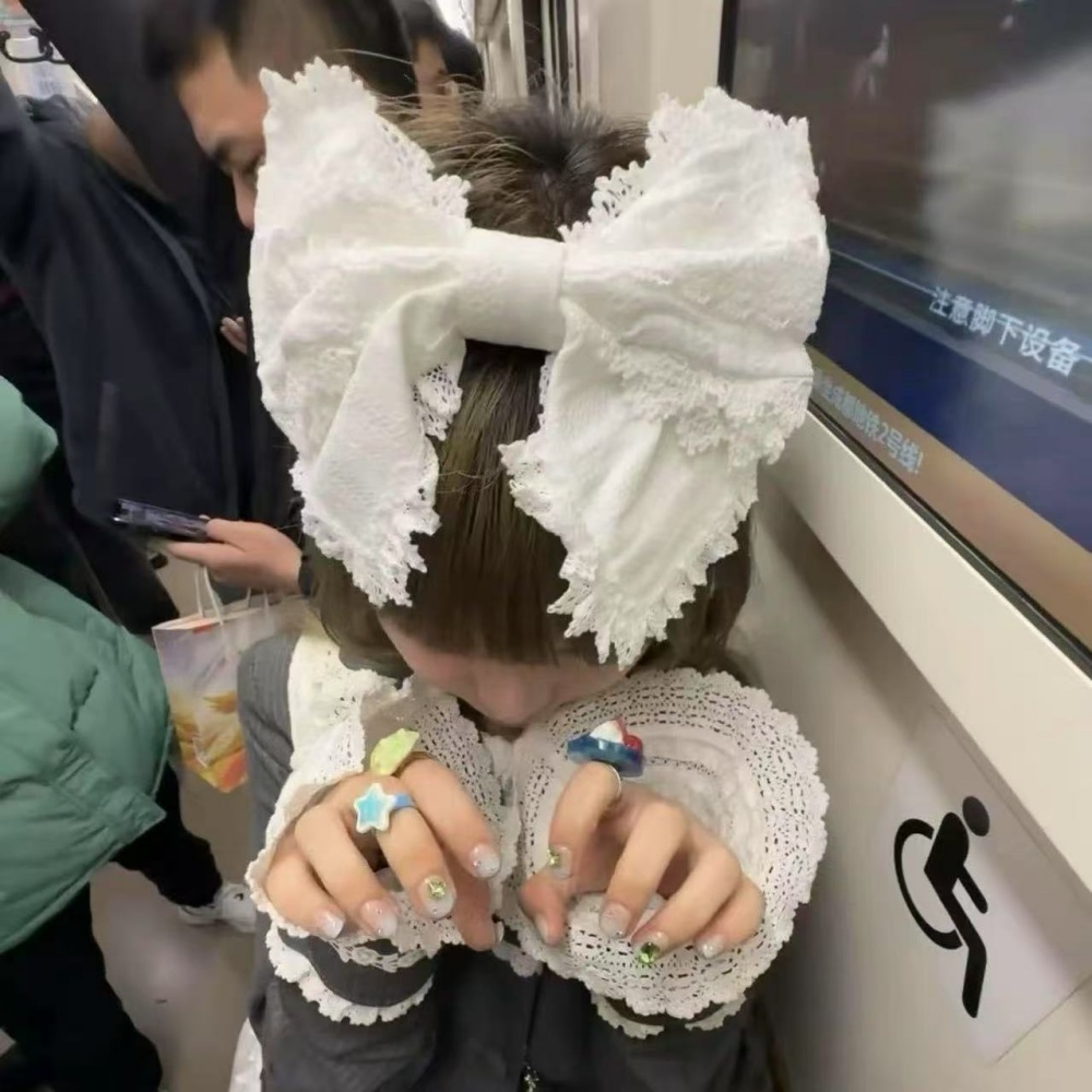 Ribbon Bow Gift - Tiara de Renda Y2K Lolita com