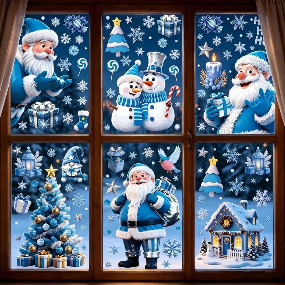 Snowflake Window Decal - Adesivos de Natal para Janela, Boneco