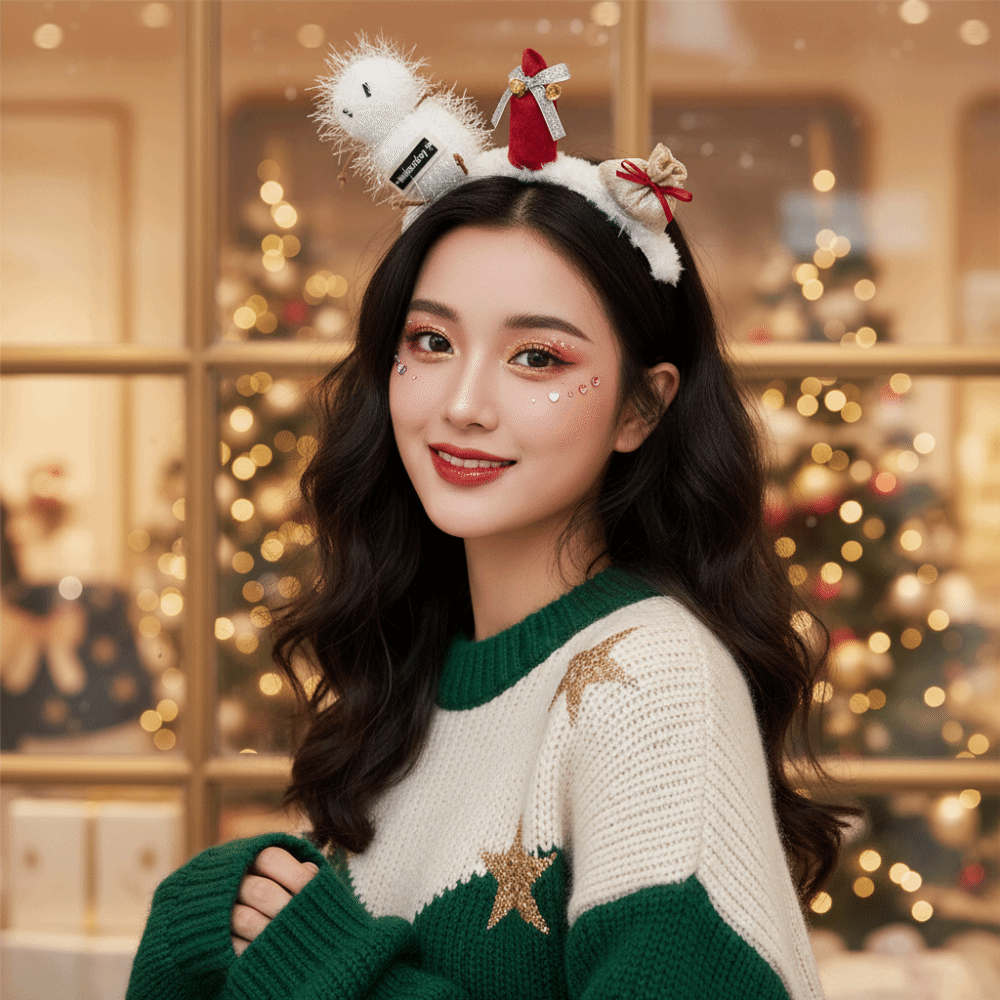 Tiara de Natal com Textura de  - Reindeer Antlers Headband avaliação e preço